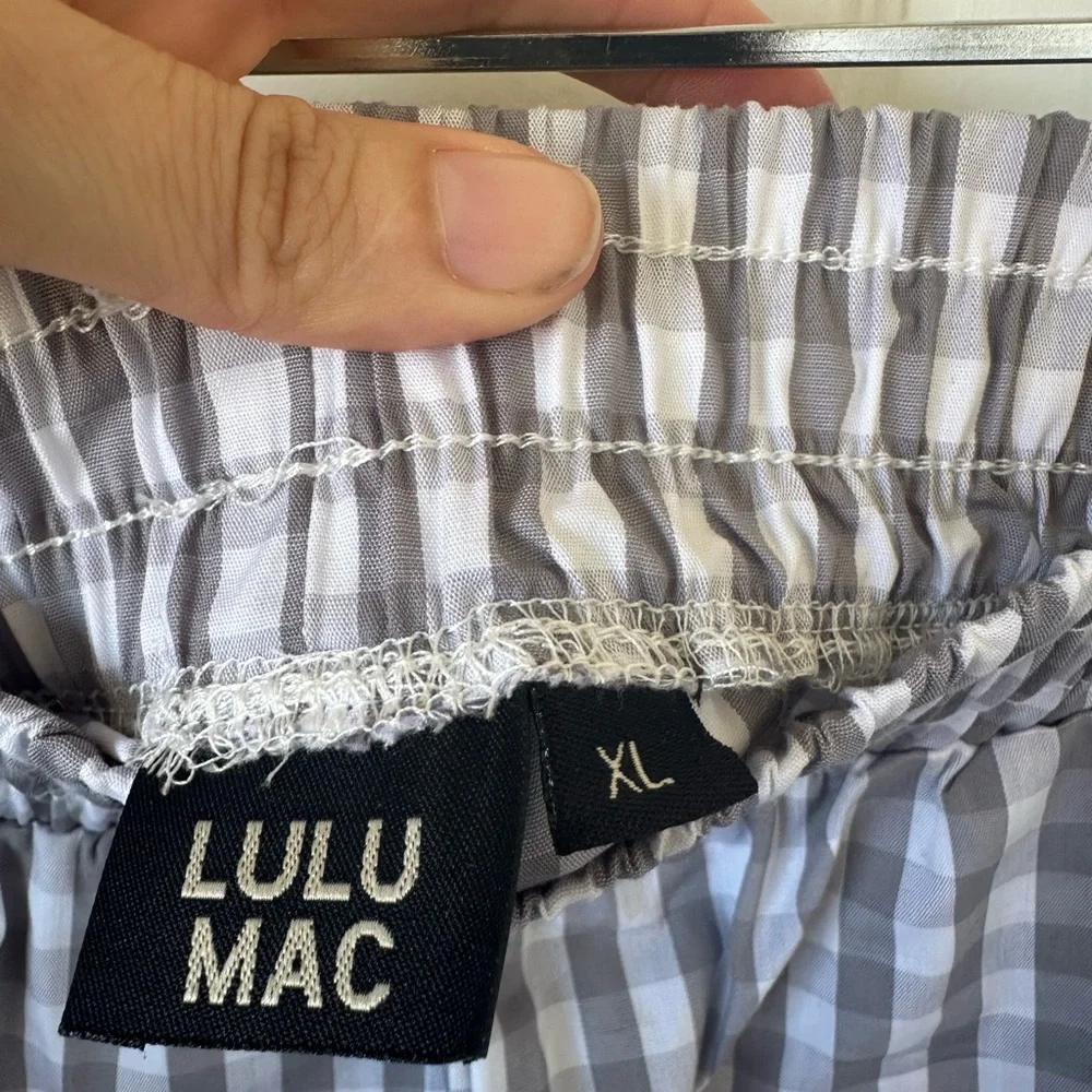 Lulu Mac Gray Gingham Boxer Shorts - Picture 4 of 5